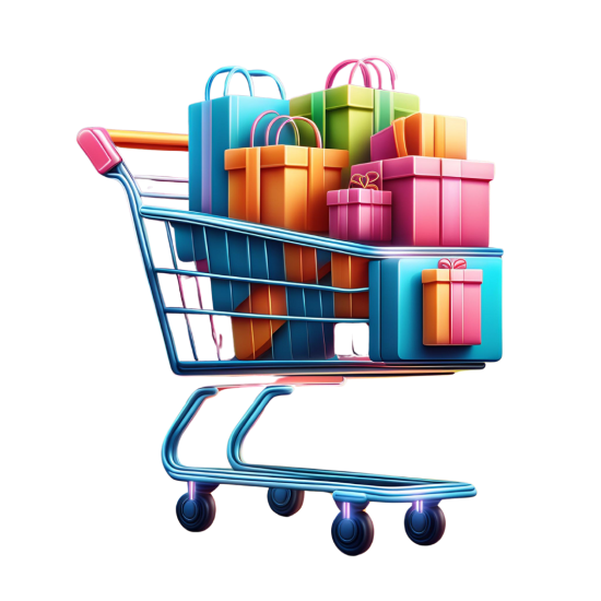 Shopping cart with gifts